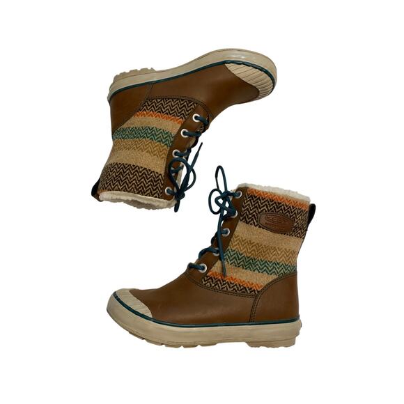 Keen Elsa Lined Women 6 Boots Waterproof 100 Gram Insulation Chevron Pattern - Picture 10 of 14